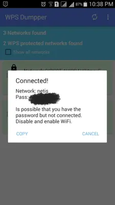 WPS WPA Connect Dumpper‏ android App screenshot 3