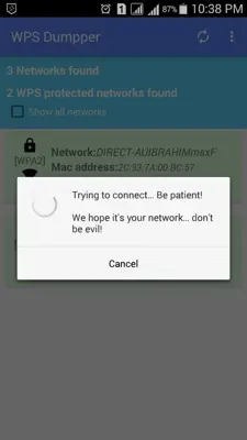 WPS WPA Connect Dumpper‏ android App screenshot 4